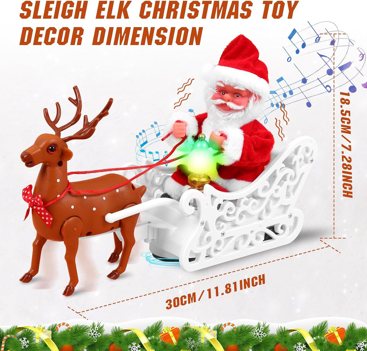 Gfilay Trineo de Papá Noel Animado con Reno y Música